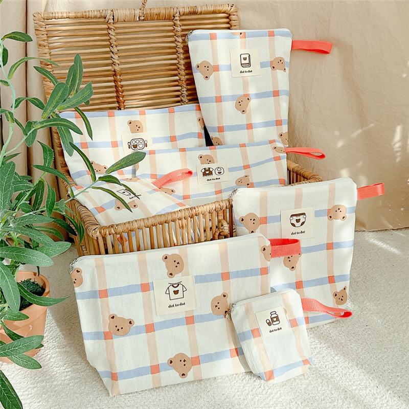 Canvas Travel Makeup Bag With Multipurpose Storage For Kids Bedroom Organization