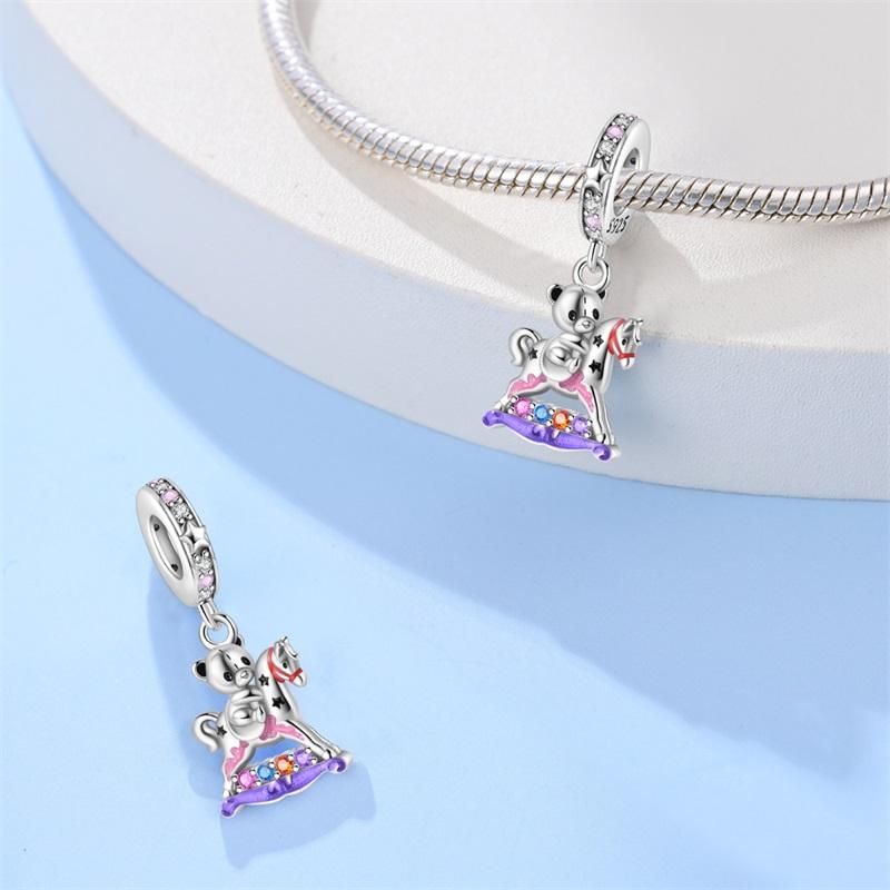 New 925 Silver Color Fox Rabbit Rose Castle Fairy Tale Charms Beads Fit 3mm 925 Original Bracelets DIY Jewelry Birthday Gift