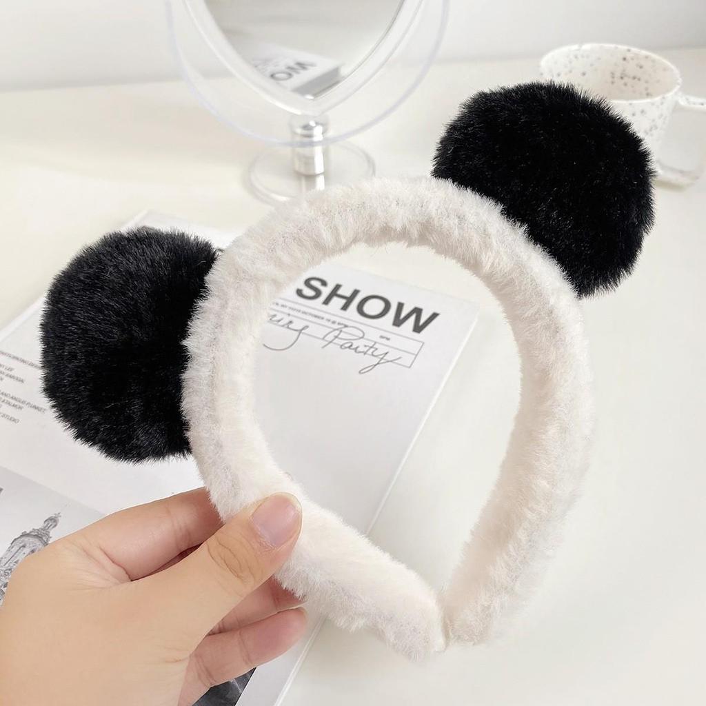 Autumn/Winter Plush Cartoon Heart Headband for Face Washing - Sweet Girly Hair Accessory