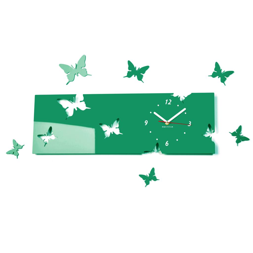 Modern horizontal Butterflies wall clock