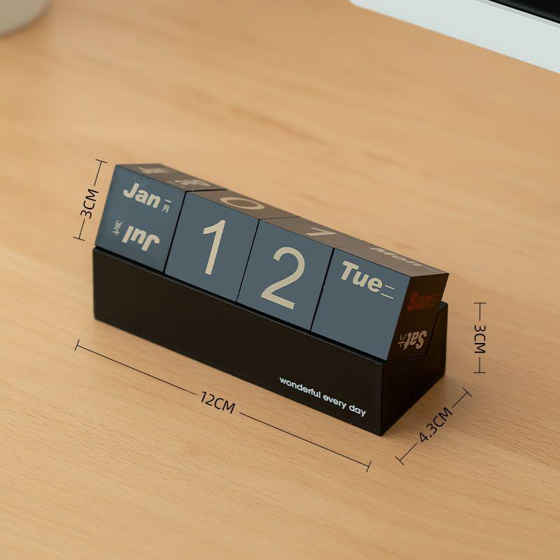 Creative Perpetual Flip Desk Calendar: Square Plastic Decorative Blocks