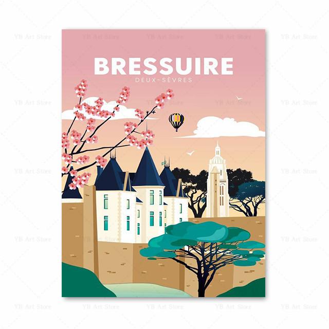 France Strasbourg Paris Marseille Milan Italy Travel Poster Canvas Painting Greece Wall Art Home Decor Living Room Decor As Gift