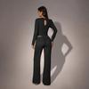 Women's Fitted  Two,Piece Sexy Long,Sleeved Pants Fashionable Casual Set