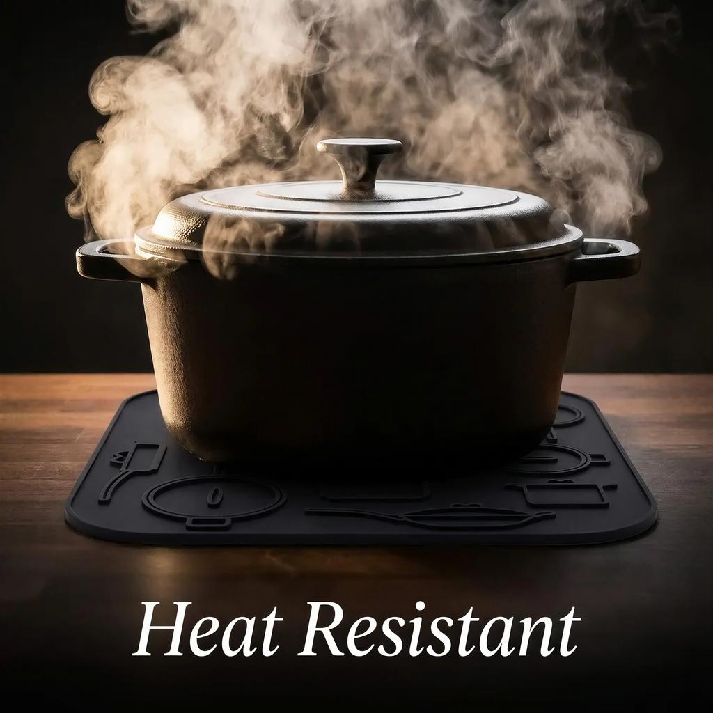 ANTI-SLIP SILICONE PROTECTIVE PAD FOR HOT POT, BLACK 17cm
