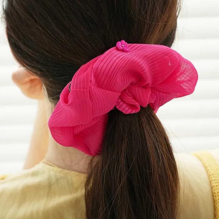Striped silk chiffon scrunchie