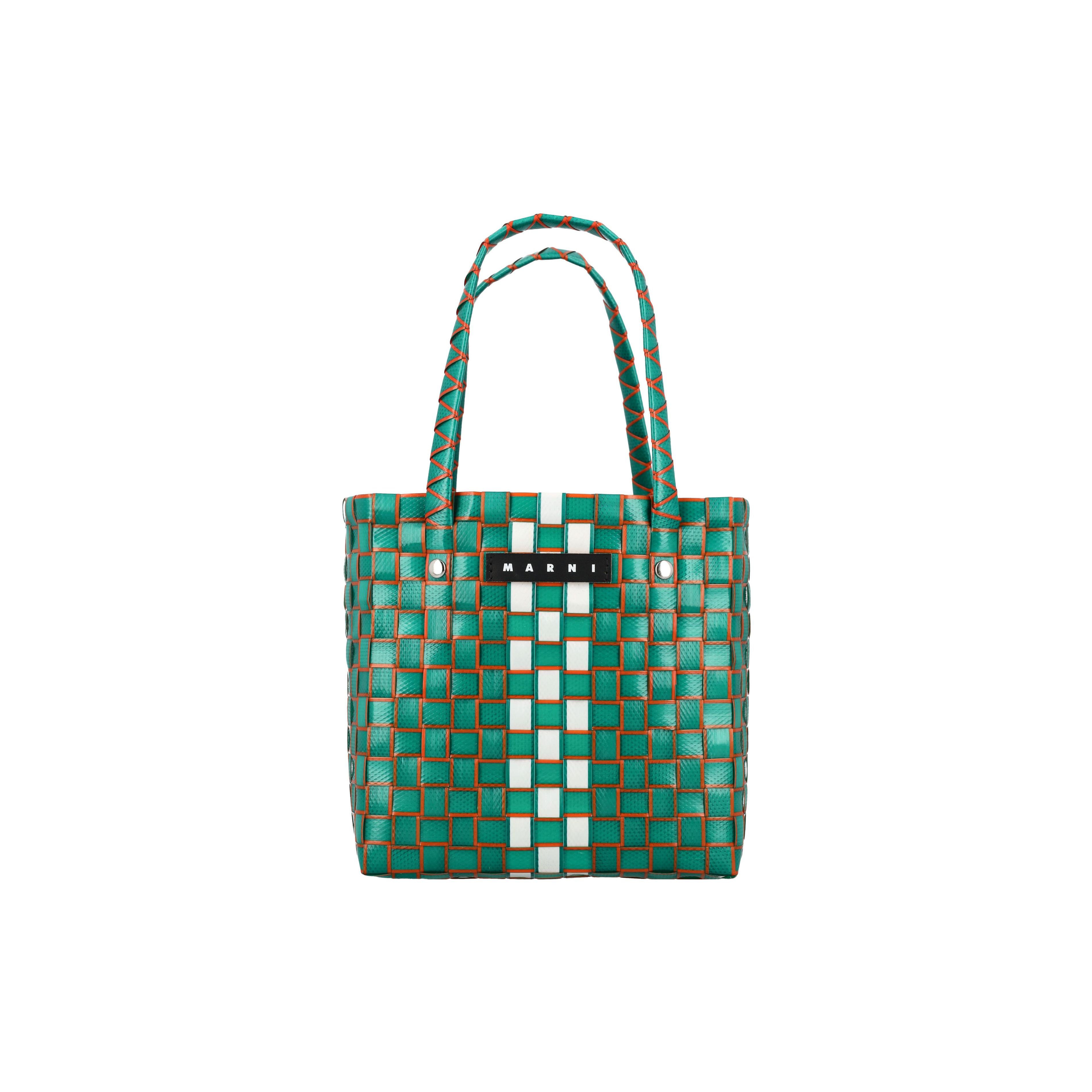 Marni Logo Patch Woven Polypropylene Shoulder Bag Kids bags Green M00638M00IW0M523 Basic Set (Bag+Dust Bag)