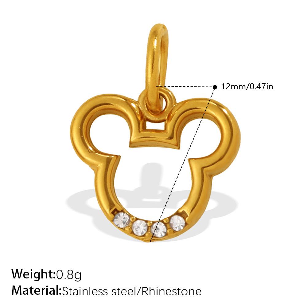 Exquisite Small Animal Series Pendant Stainless Steel Rhinestone Zircon Elephant Butterfly Diy Accessories