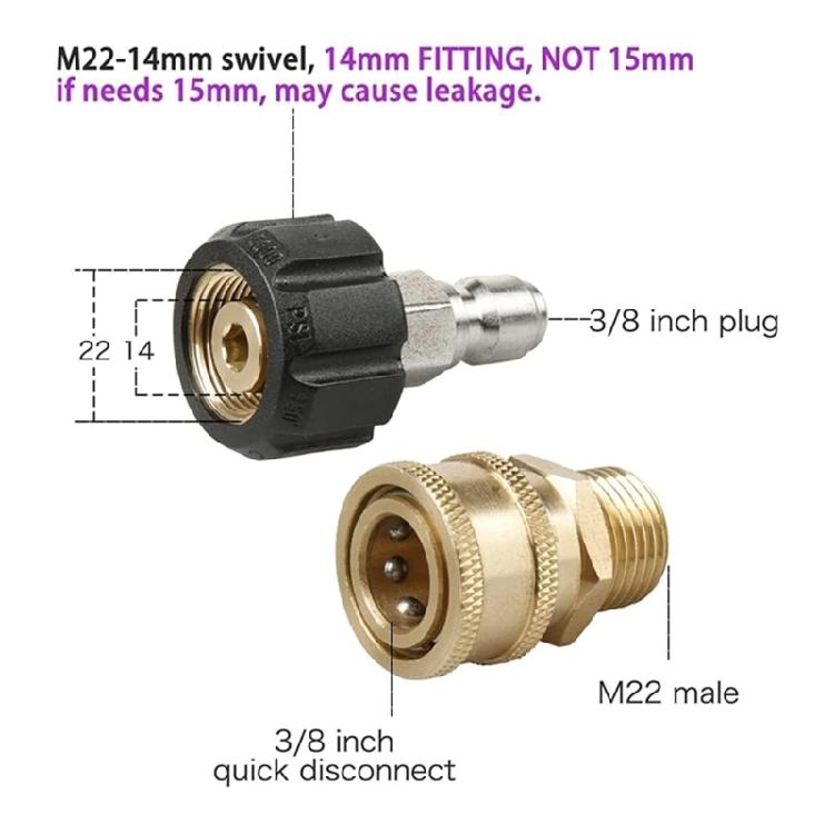 Quick Connector Pressure Washer Adapter 3/8'' Release Set Nozzle Fitting Supplie