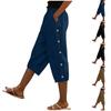 Damesbroek met hoge taille, elastische taille, wijde pijpen, casual pasvorm, lange broek met zakken