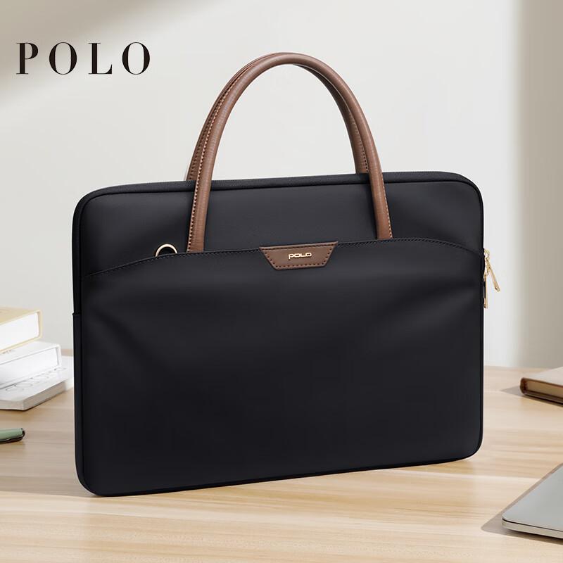 Polo Laptop Bag Briefcase Large Capacity Tote Bag for Women 14-Inch Notebook Handbag Business Commuter Shoulder Bag