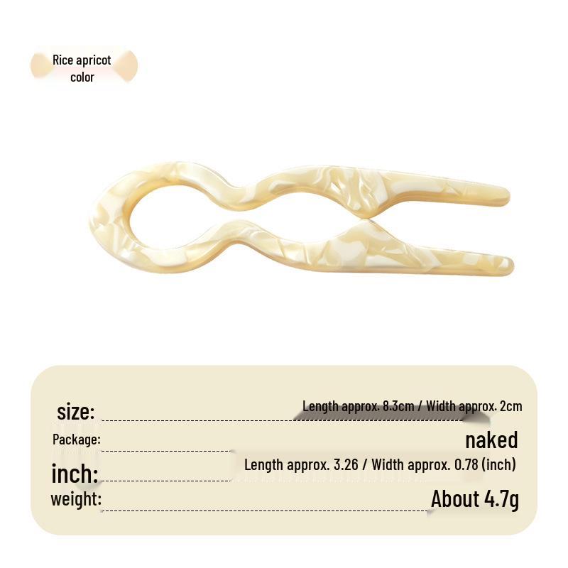 Elegant U-shaped Acrylic Hairpin for Women's Bun - New Chinese Style