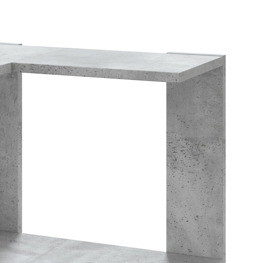 Corner Bookshelf 3 Shelves Concrete Grey 50 x 50 x 102 cm Engineered Wood