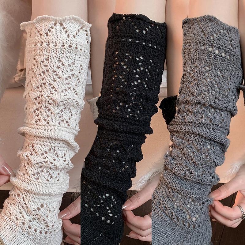6pcs Cozy Hollow Knitted Socks for Women Soft Warm Home Long Tube Socks 2025 Autumn Autumn and Winter Stockings Boots Socks