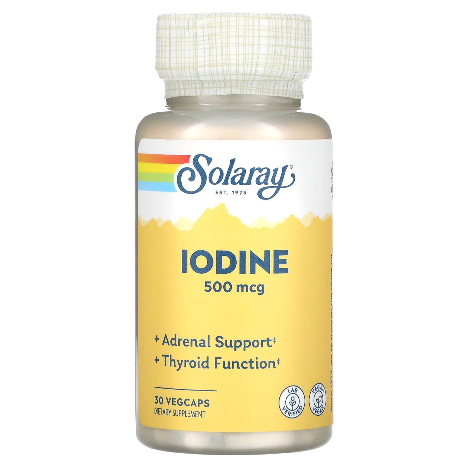 

Solaray, Potassium Iodide Extracted Iodine, 500 mcg, 30 Veggie Capsules