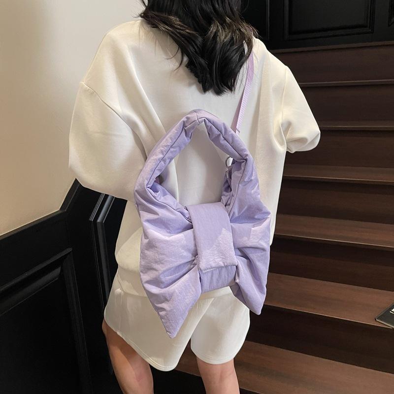 Women's bag 25 new personalized versatile bow nylon women's underarm bag shoulder messenger bag tote bag women