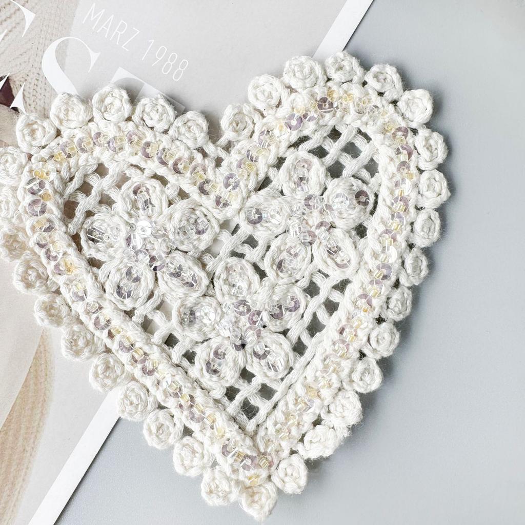 Apricot Sequins Decorative Heart-Shaped Water Drop-Shaped Cloth Patch Clothing Dress Shirt Top Accessories Cloth Patch Accessories