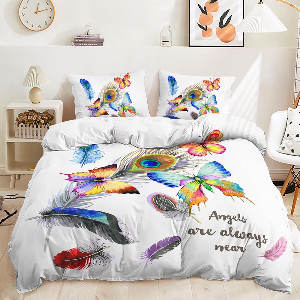 

Пододеяльник Golden Butterfly Rose Декоративное постельное белье Цифровая печать Комплект из трех предметов 229 * 264 (three-piece set) 90g