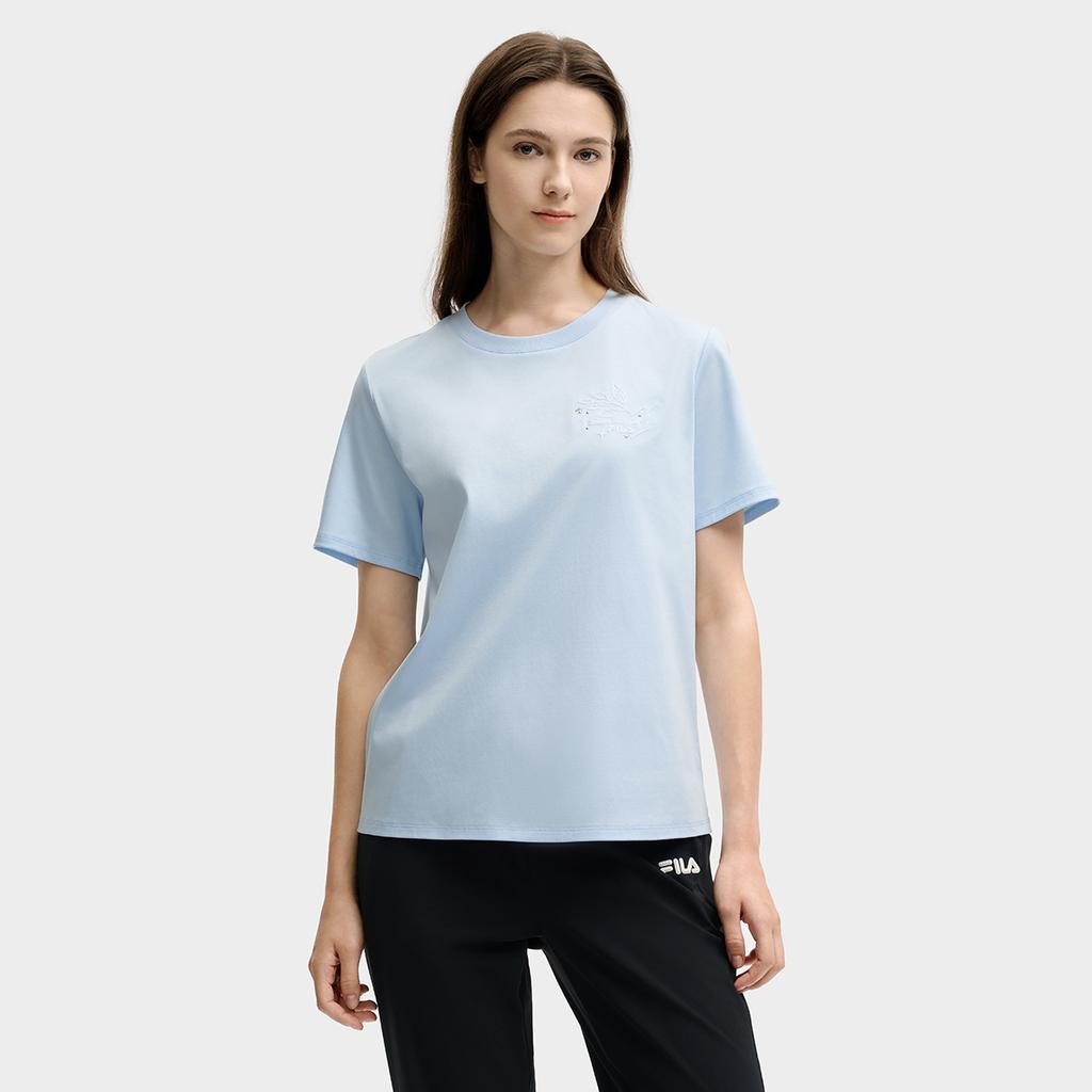 New FILA T Shirt Women's Glaze Grass Blue F11W528106F-LB