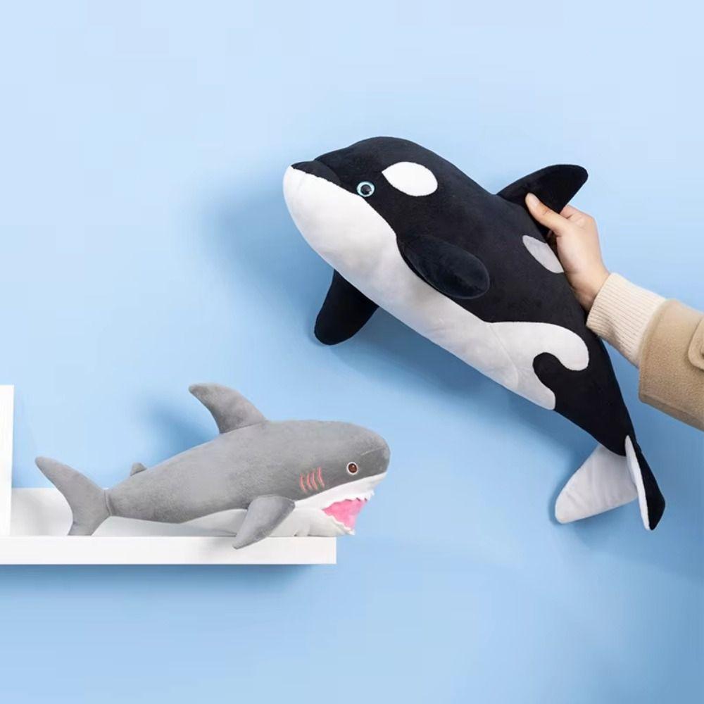 Animal Cartoon Simulated Killer Whale Dolls PP Cotton Funny Great White Shark Plush Toys Collection 40cm Animals Plush Pillow