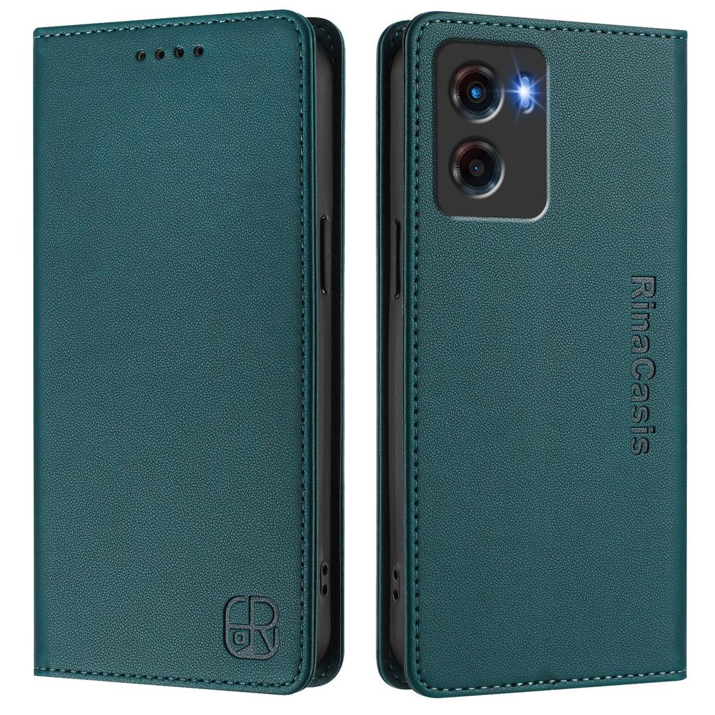For Motorola Moto G05 4G Leather Case RINACASIS RC01 Phone Cover with RFID Blocking Wallet Stand