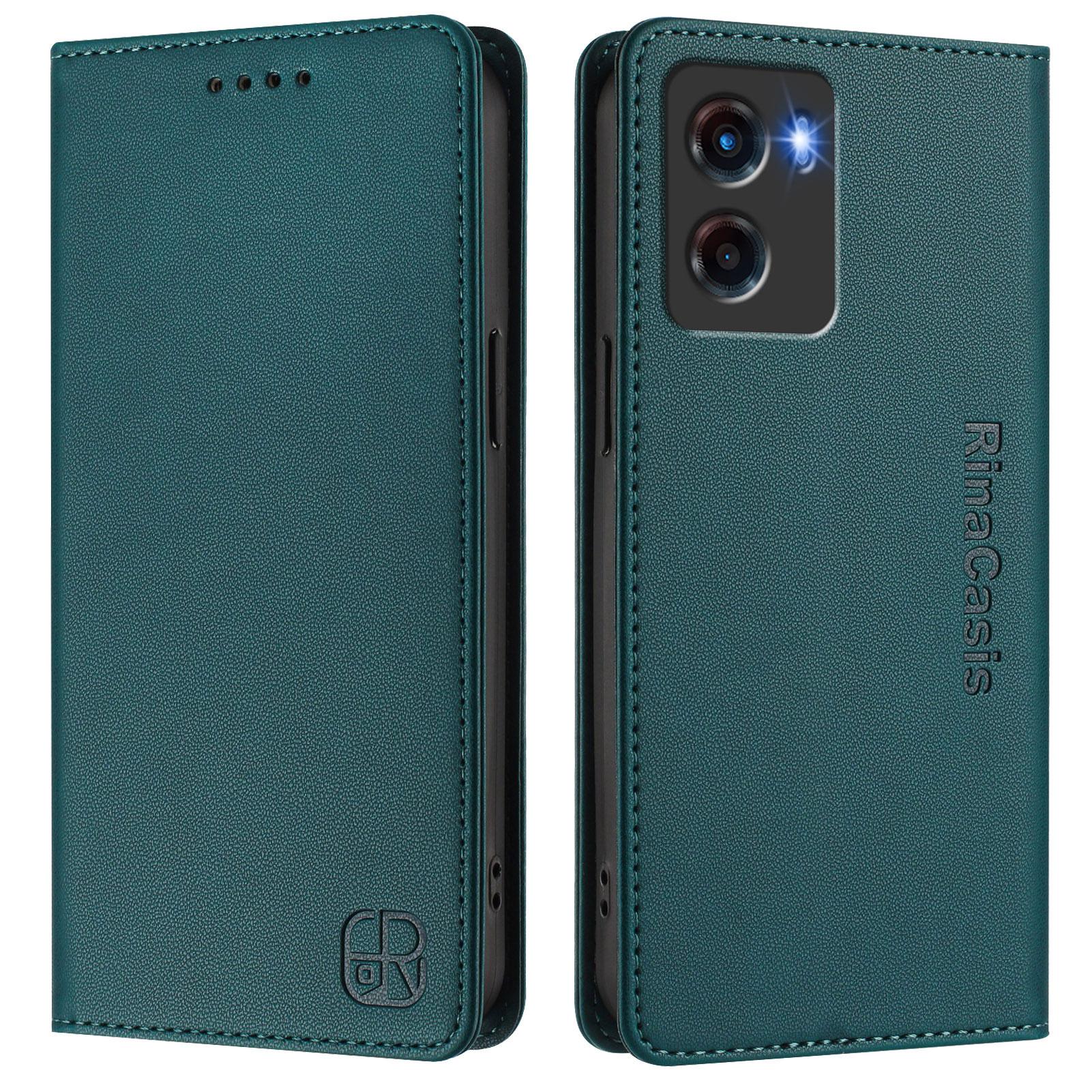 

Для Motorola Moto G05 4G Шкіряний чохол RINACASIS RC01 Чохол для телефону з RFID-блокуванням Гаманець Підставка Dark Green