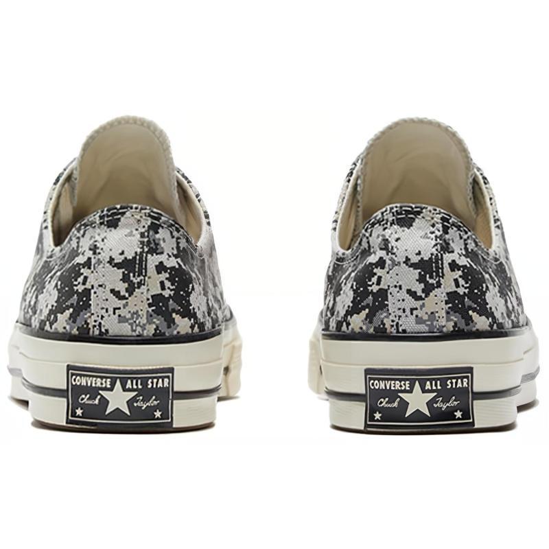 Converse 1970s ALL STAR Chuck 70 pixel print sporty low-top canvas shoes unisex black and white camouflage