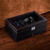 Watch Box Sunglasses Organizer Large Capacity Multiple Compartments Window Design Watch Holder Stand Storage Case with Drawer