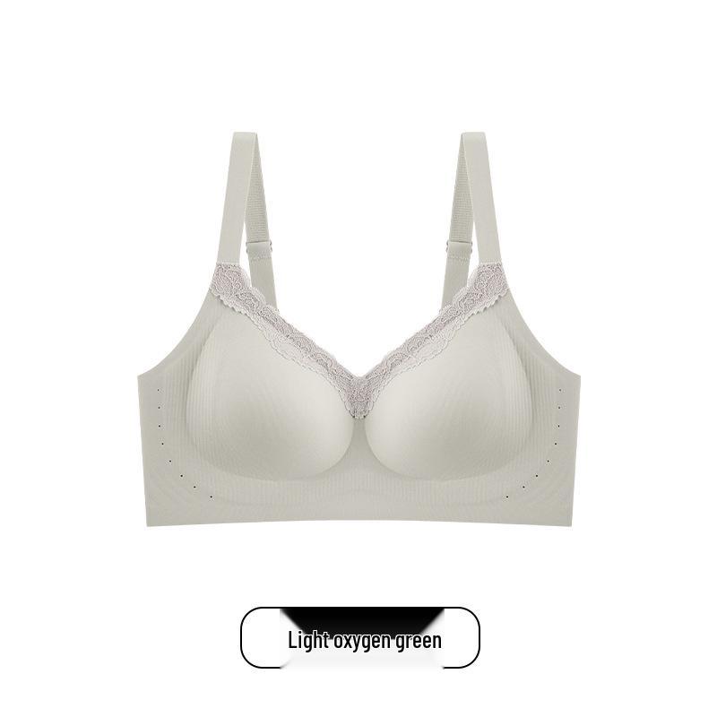 Lace Trim Seamless Deep V Soft Support Wireless Bra for Small Busts