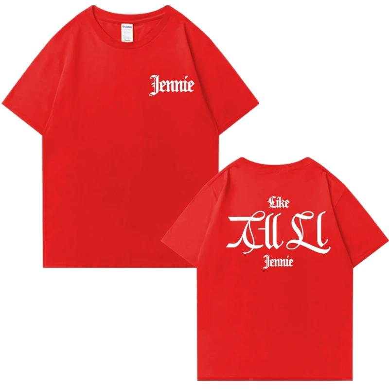 T-shirt a maniche corte stampate di alta qualità come JENNIE Ruby Album Single Tour 2026 T-shirt alla moda unisex Uomo Donna Top in cotone