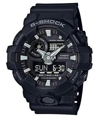 Orologio All Black 200m resistente all'acqua con data e giorno G-Shock analogico/digitale da uomo GA-700-1B
