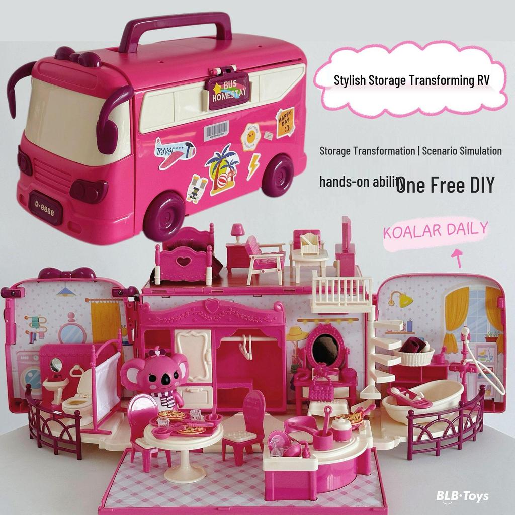Koala Diary RV Villa Transformable Dollhouse & Toy Storage for Kids