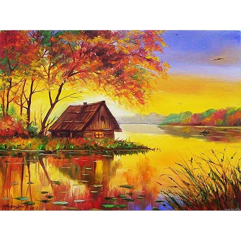 5d Diy Diamant Complet Rotund Pictură Peisaj Diy Diamant Broderie Cusă De Cruce Decorare Acasă