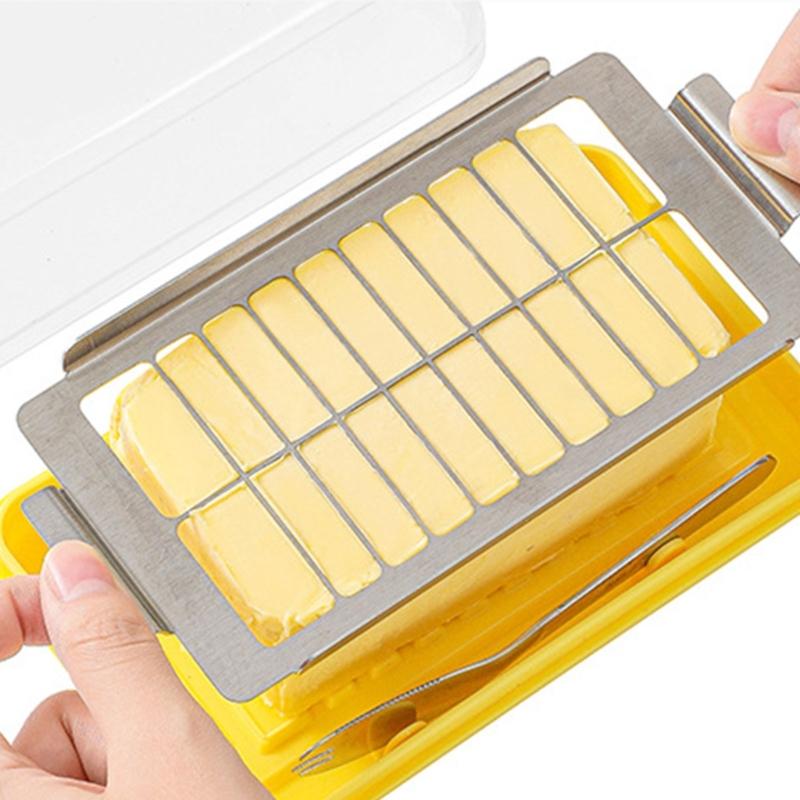 Convenient Butter Cutting and Storage Container Butter Dish with Lid Plastic Butter Container Suitable for Butter