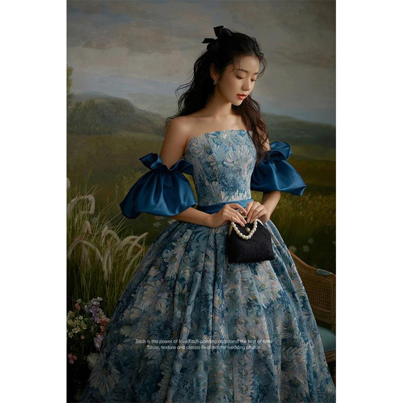 Evening dress high-end women's high-end sense birthday party temperament princess dress bar mitzvah dress piano vocal art test
