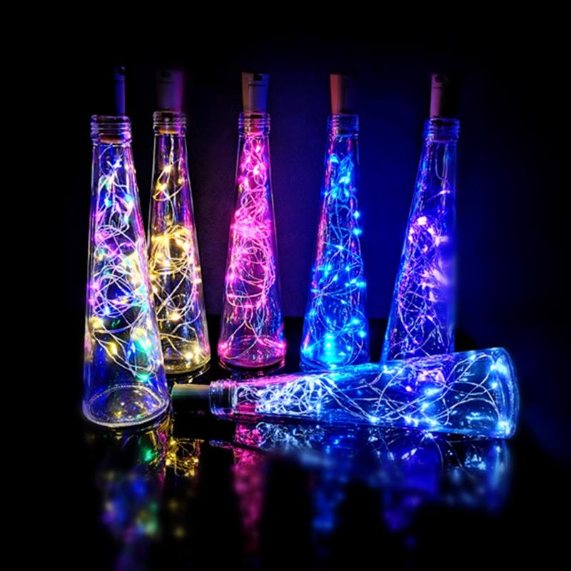 Copper Wire LED Cork Lights - Battery-Powered Fairy Lights for Creative Bedroom or Wine Bottle Decoration