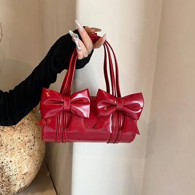 Petit sac fourre-tout pour femme Sac à main tendance avec nœud pour femme Sac à bandoulière polyvalent, sac à main et fourre-tout