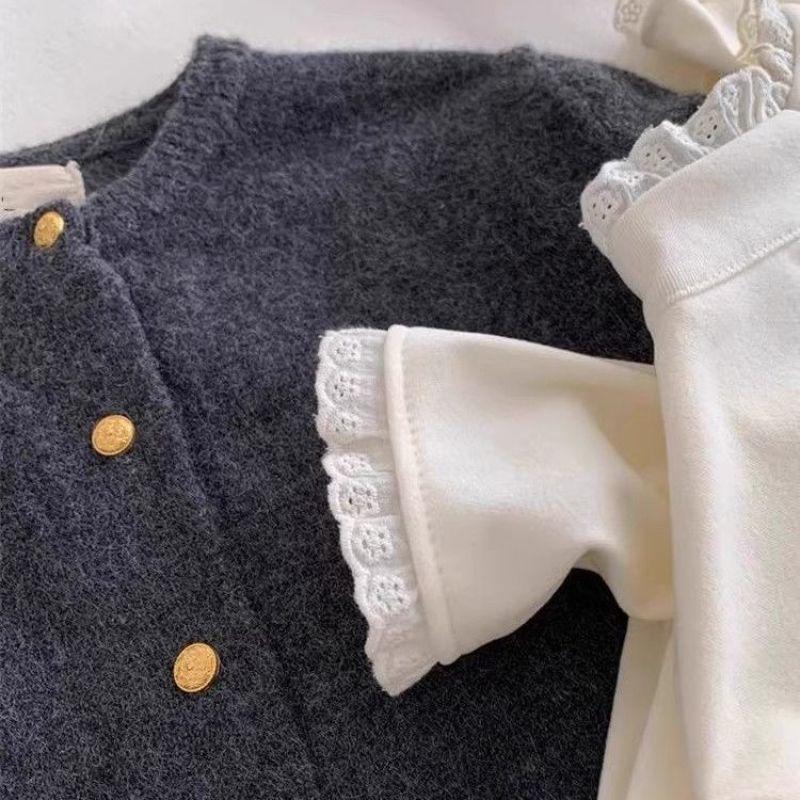 Women's Long Sleeve Fleece Lace Patchwork Slimming Base Layer Top for 2026 Autumn/Winter