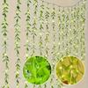 LED Willow Leaf Curtain Lights with USB, Indoor Hanging Decorative Lights for a Warm Atmosphere