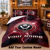 Sheffield United FC Muster Bettwäsche 3-teiliges Set Benutzerdefinierter Name, Bettlaken und Kissenbezüge für Zuhause Schlafzimmer