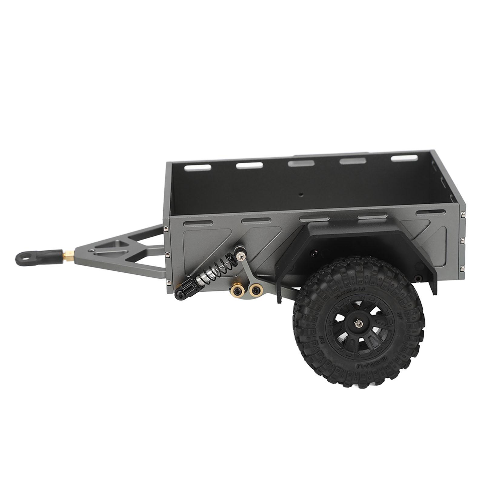 

Причіп для радіокерованої машини з фаркопом, з алюмінієвого сплаву, з нековзкими гумовими шинами, стійкий до іржі, для радіокерованої машини Traxxas TRX4M 118