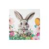 Easter Napkins, 33x33cm 2-Ply with Cute Bunny, Flower Wreath & Easter Eggs Pattern for Easter Party Table Decor, 20pcs