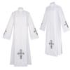 White Priest Costume Cosplay Dress Medieval Blue Cross Robe Stage Performance Cosplay Outfit