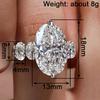 Huitan Sparkling Oval CZ Women Ring Simple Classic Style Wedding Charming Accessories for Lady Party Versatile Daily Jewelry