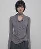 Peulleeoeob Asymmetrical Draped Shirt (Fl-186_Gray)