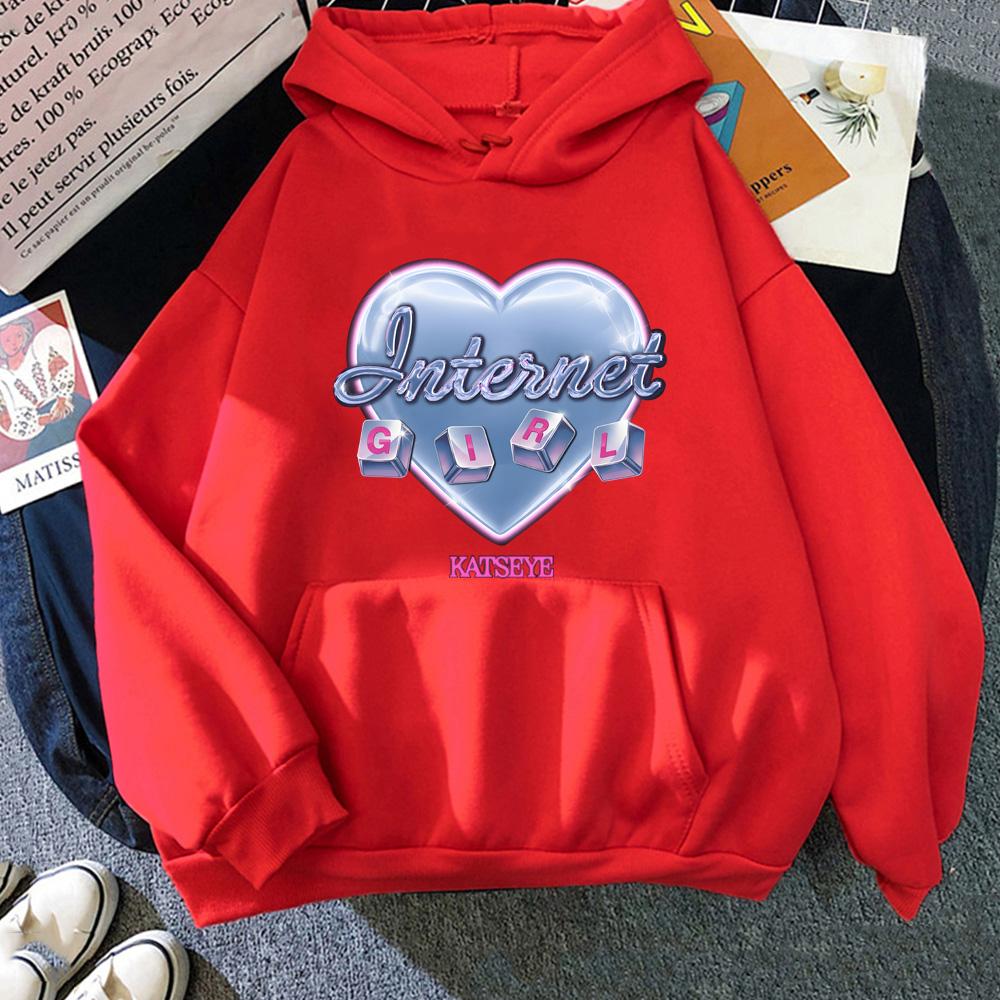 KATSEYE 2026 New Song Internet Girl Printing Hoodie Aesthetic Fashion Sweatshirt Graphic Printing Pullover Hoody
