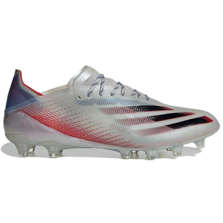 Adidas X Ghosted Round Toe Lace-Up AG (Rubber Short Studs) Slip-Resistant Durable Soccer Shoes Men Soccer Shoes Gray Red G54838