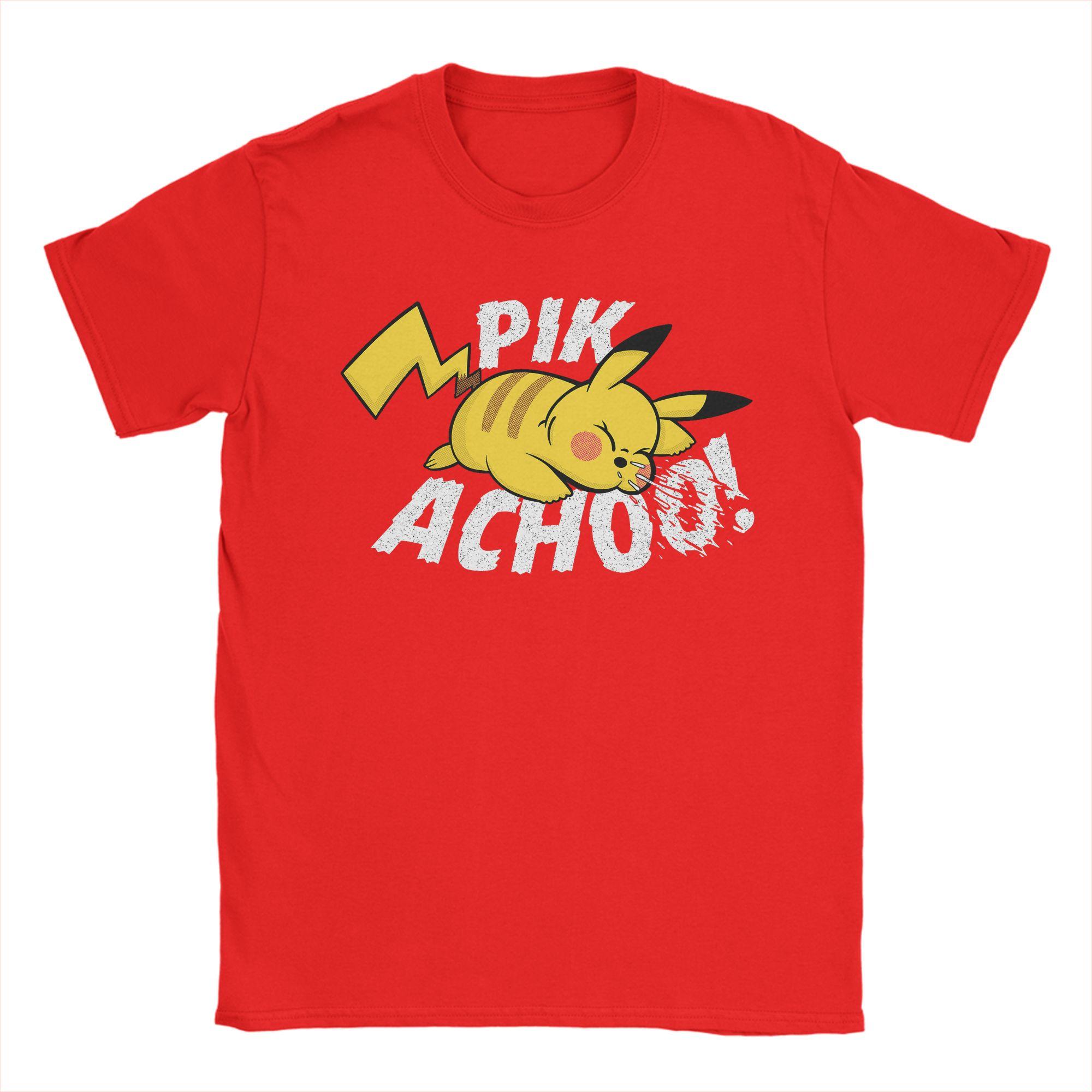 

Pik Achoo PPokemon Pikachu T Shirt for Unisex Pure Cotton Casual TShirts Round Neck Tees Short Sleeve Clothing Gift Idea S