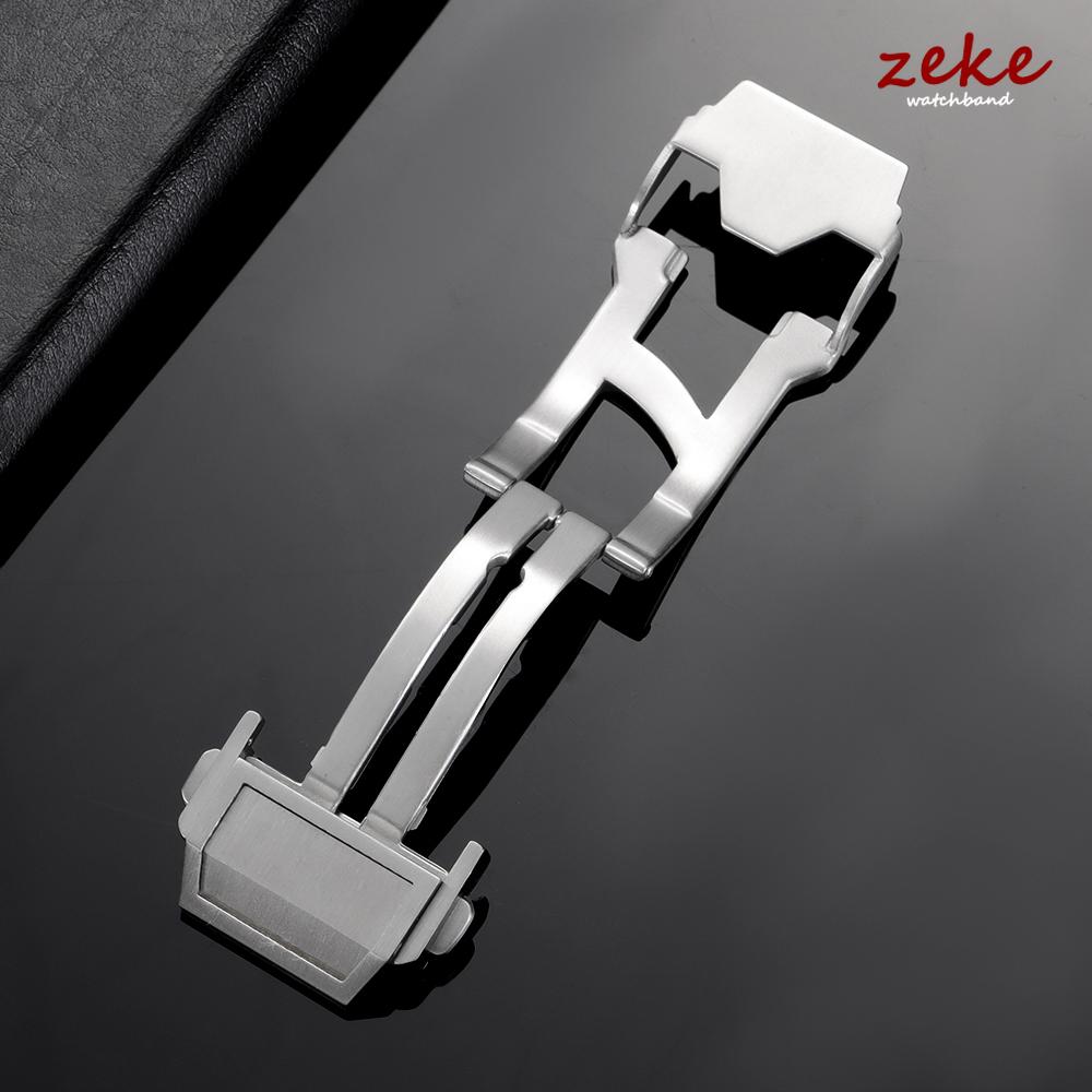 Folding Solid Watch Buckle for Hublot 20mm 22mm Silver Double Push Safety Matte Clasp Stainless Steel Straps Clasp Accessories
