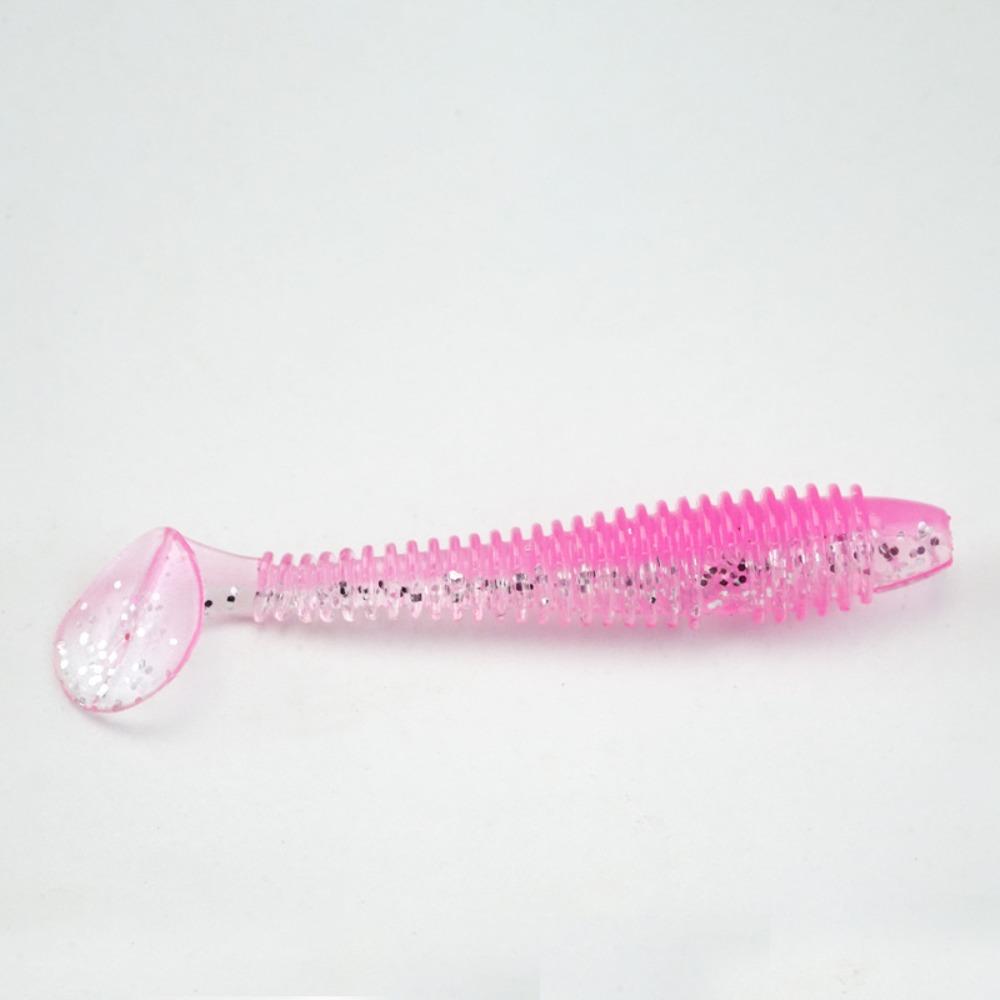 20PCS Soft Micro Soft Fishing Lures T-tail Design Worm Shape T-tail Worm Lure 5.5cm Fishing Tackle Bass Fishing