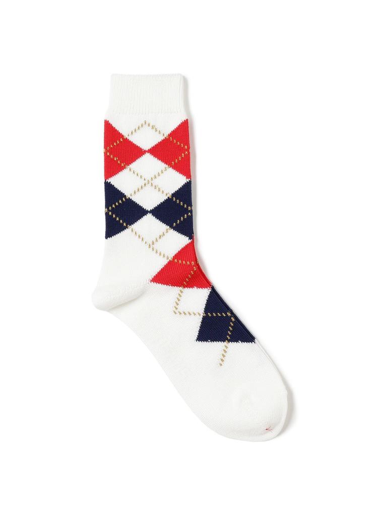 Beams Plus Argyle White 38430048479 Men's Socks, -